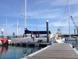 Lovely view of the boat being deep cleaned as I nursed my head. Fool.